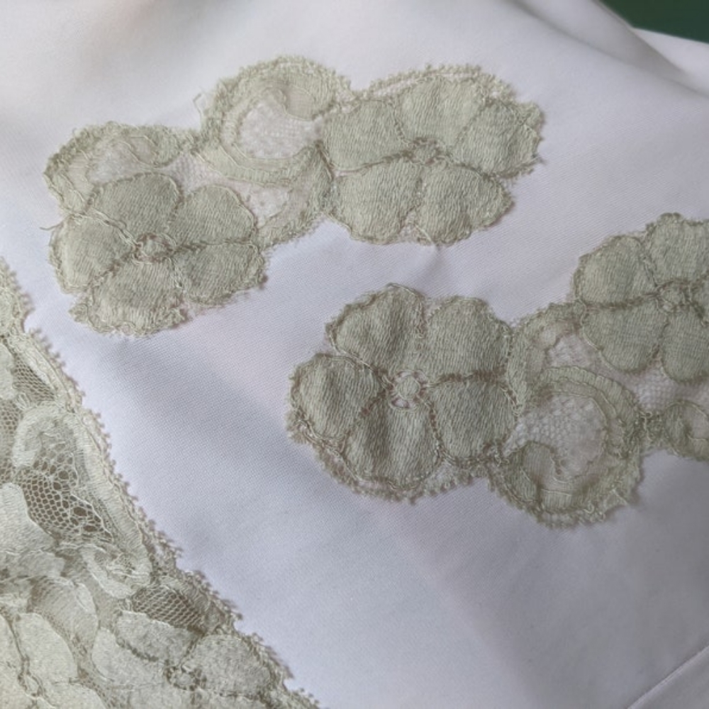 Vintage 1960s HARVEY WOODS Nobelt Pale Pink + Antique Lace Nylon Half Slip - Picture 4 of 5